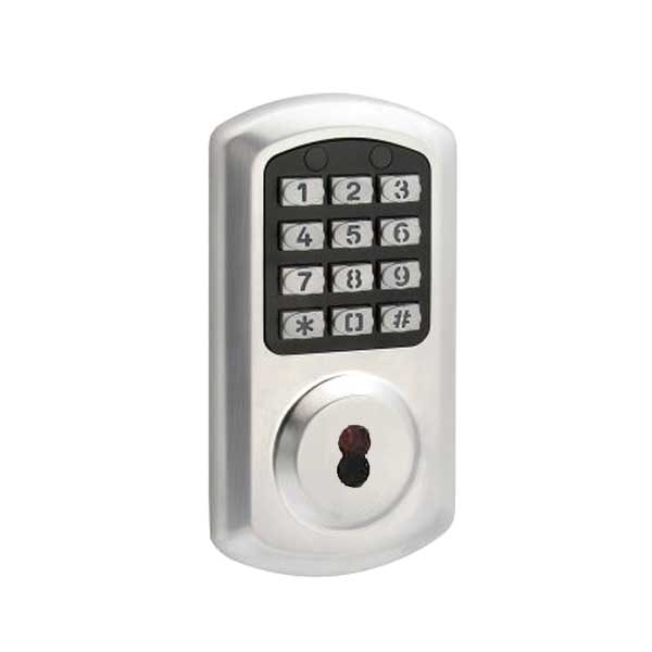 TownSteel: E-Smart 2000 Series Grade 2 Deadbolt -Satin Chrome-IC Core 6 Pin